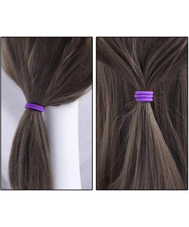 SCSpecial Elastic Hair Ties 50 Pieces Hair Elastic Bands 2.5 mm Ponytail Holders for Women and Girls - Purple - Buy Online on GoSupps.com