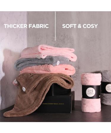 ICANdOIT Microfiber Hair Towel and Cap 2 Pack - Quick Drying Hair Turban for Women and Kids - Lightpink - Buy Online on GoSupps.com