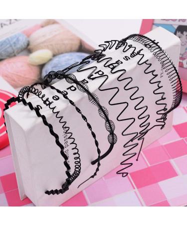 OAOLEER Metal Headbands 8 PCS - Fashion Spring Wavy Black Non Slip Hair Bands for Men and Women - Buy Online on GoSupps.com