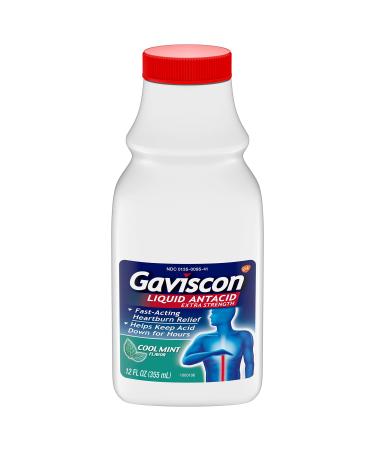 Gaviscon Extra Strength Cool Mint Liquid Antacid For Fast-Acting Heartburn Relief, 12 Ounces