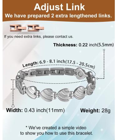 EnerCoppeX Magnetic Bracelets for Women Stainless Steel Bracelet with Effective Healing Magnets Adjustable Jewelry Gift (STB-4746) - Buy Online on GoSupps.com
