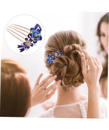 Angoily Crystal Diamond Hair Comb Zapatilla De Mujer Bride Slippers for Wedding Day Hair Comb Clips for Women Hair Combs for Women Blue Hair Slides Miss Prom Zinc Alloy Hairpin - Buy Online on GoSupps.com