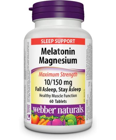 Webber Naturals Sleep Cycle Melatonin with L-Theanine 5-HTP & Sleep Botanicals & Melatonin 10 mg with 150 mg of Magnesium 60 Tablets For Sleep Support Muscle Function and Relaxation Vegan - Buy Online on GoSupps.com