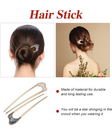 Beaupretty 2pcs U-Shape Hairpins Alloy Shell Retro Hair Chopsticks U-shaped Hair Sticks Hair Forks for Women Girls - Buy Online on GoSupps.com