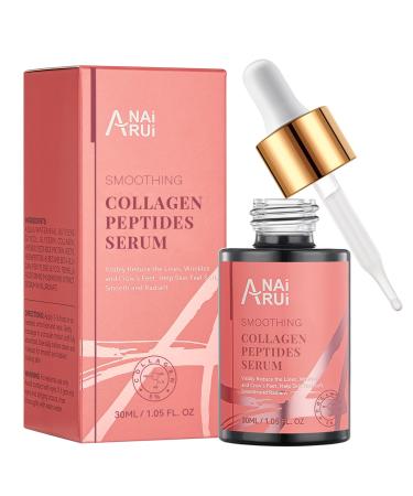 Collagen Peptide Serum with Hyaluronic Acid and Acetyl Hexapeptide-8, Face Plumping, Improve Skin Elasticity, Collagen Peptides Serum for Face 1 fl.oz