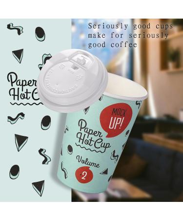 Miciaceek 100 Pack 12 oz Disposable Coffee Cups with Lids Thickened Coffee Paper Cups - to Go Hot Cups for Party Beverages Tea Hot Chocolate Water Juice (Green) - Buy Online on GoSupps.com