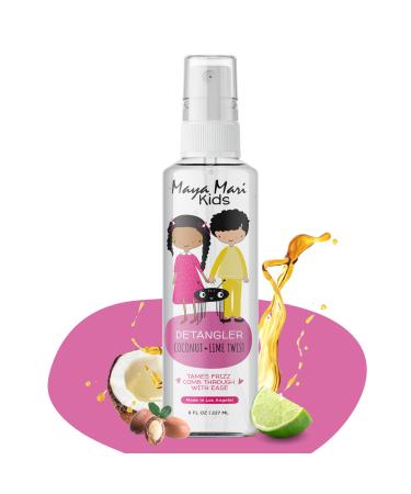 Kids Detangler Spray with Argan Coconut and Lime Oils - Gentle Hair Detangler for Kids Toddlers and Babies 8 oz - No More Tangles Ideal for Curly Hair