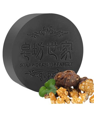 SoliAssombrerissant Shampoo, Solid Shampoo Bar, Multiflorum Shampoo, Hair Darkening Shampoo, Repair Dry Damaged Hair (Black-1Pcs)