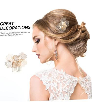 DOITOOL manual bride headdress Metal wild crystal bride plastic hair comb Miss the flowers Hair up girl headpieces for Hairpin alloy hair accessories hair accessories for women - Buy Online on GoSupps.com