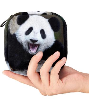 HomeDecorZone Portable Period Kit Bag - Panda Animal Multicoloured 20 - Feminine Product Pouch for Girls with Zipper - Ideal for Pads and Tampons - Buy Online on GoSupps.com
