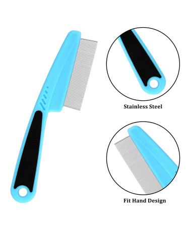 Cobee Dog Flea & Lice Comb Set - 4-Piece Light Blue Pet Care Tools for Dogs & Cats - Tear Stain Remover & Fine Tooth Combs - Buy Online on GoSupps.com