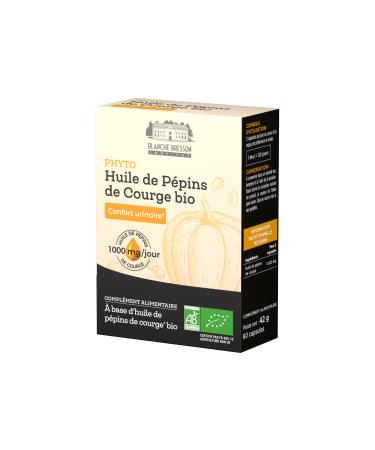 BLANCHE BRESSON - Organic Squash Seed Oil - Men's Urinary Comfort, Flow & Prostate Volume, Decreased Urine Flow - 60 Capsules - 30 Day Treatment - Made in France