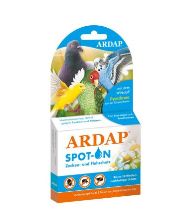 ARDAP spot on - ticks and mite protection for ornamental birds & racing pigeons - natural active ingredient - up to 12 weeks of sustainable long -term protection spot on birds