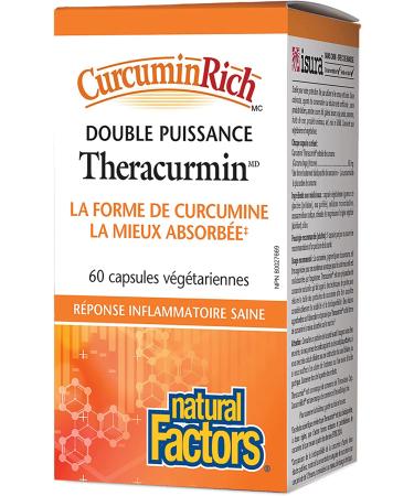 Natural Factors CurcuminRich Double Strength Theracurmin - 60 Vegetarian Capsules for Enhanced Health Benefits - Buy Online on GoSupps.com