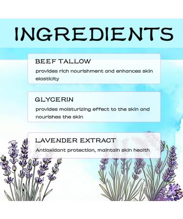 VSDFAW Lavender Tallow Balm for Men & Women Grass Fed Finished Tallow Face Cream for for Dry Skin and Body Hydration Deeply Nourishing Body Moisturizer(2.12Oz/Pcs) (1Pcs) - Buy Online on GoSupps.com