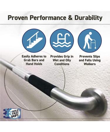 HOLDFast Grips 8x2 Black Grip Tape 2 Pack - Non-Slip Safety Strips for Grab Rails in Showers/Bath Tubs - Buy Online on GoSupps.com