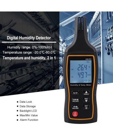 SW-572 Digital Thermometer & Hygrometer - Accurate Temperature & Moisture Monitor with Data Storage for Indoor/Outdoor Use - Buy Online on GoSupps.com