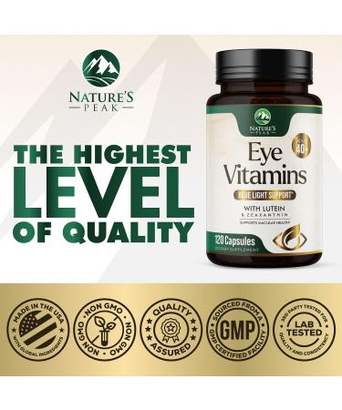 Eye Vitamins Supplements - 3x Strength Eye Health Vitamin with Lutein and Zeaxanthin - Vision Macular Health & Dry Eyes Support With Zinc Vitamins C E & Minerals Bottled in USA - 120 Capsules 120 Count (Pack of 1) - Buy Online on GoSupps.com