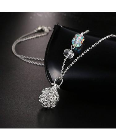 Essential Oil Diffuser Necklace Gold Plated Aromatherapy Diffuser Locket Pendant Necklace Jewellery Set for Women 1 Volcanic Stone+ 5 Random Colors Refill Hairball Mesh - Silver Durable and Practical Useful - Buy Online on GoSupps.com