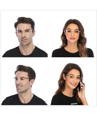 DOOViC Italy Design Fashion Reading Glasses | Stylish Clear Frames for Women & Men | +3.50 Strength Readers with Case - Buy Online on GoSupps.com
