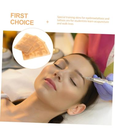 Housoutil Brow Practice Skin 3pcs Skin Fake Eyebrow Model Supplies Permanent Eyeliner Brow Professional Silicone Beginner - Buy Online on GoSupps.com