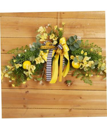 Alipis 2pcs Simulation Flower Door Hanging Garland Eucalyptus Plant Household Lemon Adorn Wall Hanging Yellowx2pcs 60x30cmx2pcs - Buy Online on GoSupps.com