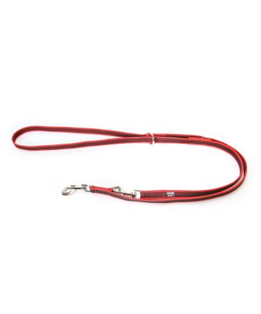IDC Color & Gray adjustable leash with double snap hook 20 mm x 2.2 m red-grey Red-grey 20 mm x 2.2 m