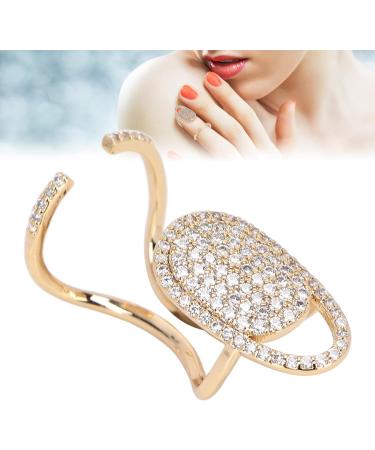 Nail nart Decoration Rhinestone Fingernail Rings Fingernail Ring Nail ring finger Decoration Nail Cover Rings Finger Decoration Rings for Parties Ring Jewelry Gift (Golden) - Buy Online on GoSupps.com