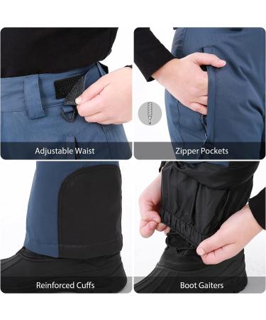 Sportneer Kids Snow Pants - Unisex Winter Youth Waterproof Ski Pants 18-20 Navy - Buy Online on GoSupps.com