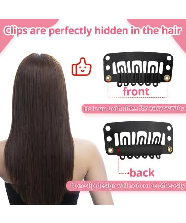 ENCHOL 60 Pieces Wig Clip Set U-Shape Hair Extension Clips Metal Snap Clips for Hair Extensions and Wefts with Sewing Needle and Thread Accessories - Buy Online on GoSupps.com