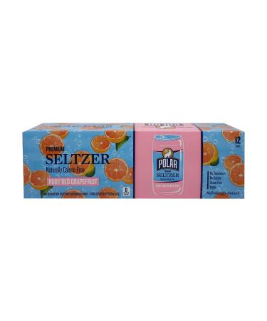 Polar Seltzer Water Ruby Red Grapefruit, 12 fl oz cans, 12 pack