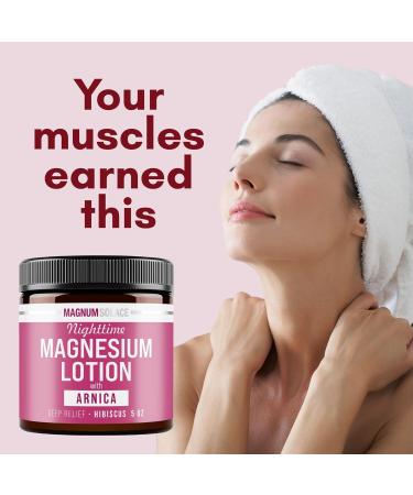 Magnum Solace Nighttime Magnesium Lotion with Arnica Soothing Relief & Relaxation Highly Concentrated Magnesium for Muscles & Joints Apply to Legs or Feet Before Bed Skin-Friendly - Buy Online on GoSupps.com