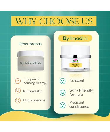 Imadini Premium Anti-Aging Face Cream | Reduces Wrinkles Dark Spots & Fine Lines | Organic & Herbal Ingredients | Neck Firming & Sun Spot Treatment - Buy Online on GoSupps.com