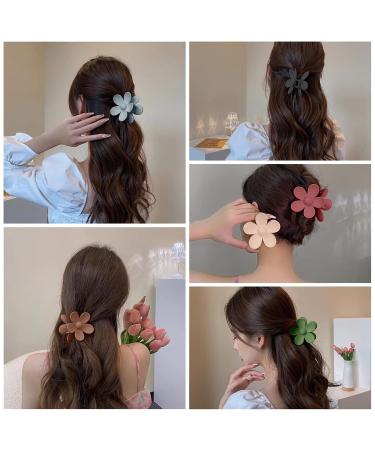 6 Large Flower Hair Clips - Cute Acrylic Hair Clamps for Women & Girls - Slipproof Plastic Hair Clips in 6 Colors - Buy Online on GoSupps.com