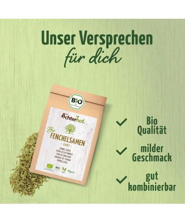 Organic Fennel Seeds 500g - Mild Sweet Taste for Teas & Pasta Dishes | Achterhof Quality - Buy Online on GoSupps.com