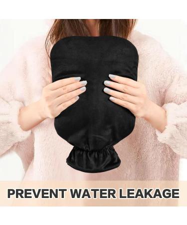 Black Hot Water Bottle with Cover - 2L Heating Bag for Pain Relief | Hand & Feet Warmer for Adults | International Shipping Available - Buy Online on GoSupps.com