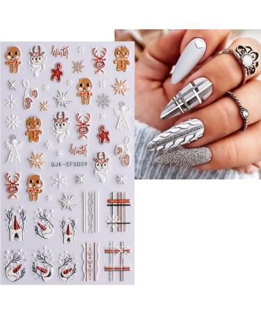 JMEOWIO 3D Embossed Christmas Glitter Nail Art Stickers Decals Self-Adhesive 5D Snowflake Winter Holiday Cute Silver Nail Supplies Nail Art Design Decoration Accessories 4 Sheets - Buy Online on GoSupps.com