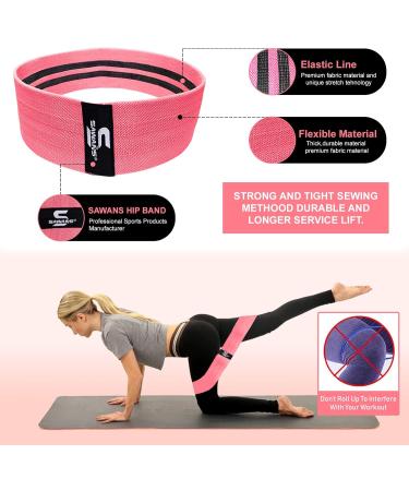 Resistance Band Set for Legs and Glutes - Includes Workout Booklet - Non-Slip Booty Bands for Women & Men - Set of 3 (Black/Pink/Grey) - Buy Online on GoSupps.com