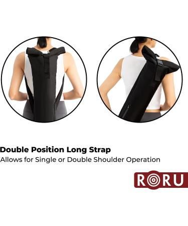 RORU Concept Large Yoga Mat Bag Tote - Lightweight & Washable - Adjustable Carrier for 28-31.5 Wide Mats - Front Pocket - Dual Use Straps - Unisex Black - Buy Online on GoSupps.com