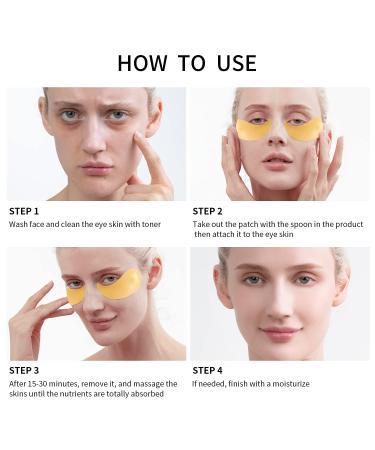 24K Gold Under Eye Masks - Anti-Dark Circles & Puffiness Relief - 60 Pads for Moisturizing & Anti-Aging - Buy Online on GoSupps.com