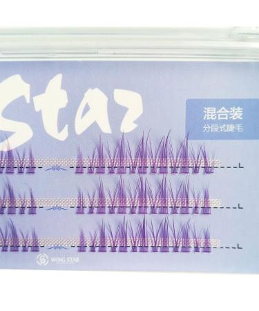 Purple Cluster Lashes | Colored Manga & Eyelash Extensions | 13mm Wispy Eyelashes | DIY Colorful False Eyelashes - Little Devil (0.07mm C Curl - Buy Online on GoSupps.com