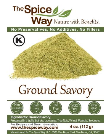 The Spice Way Ground Savory - 4 oz Resealable Bag - Premium Quality Savory Spice for Culinary Delights - Buy Online on GoSupps.com
