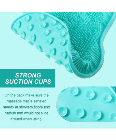 Rtteri Silicone Shower Foot Scrubber Set - Exfoliating Massager & Back Washer with Non-Slip Suction Cups - Pink/Green - For Men and Women - Buy Online on GoSupps.com
