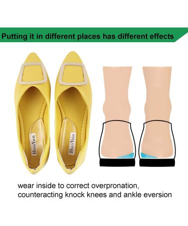 Medial & Lateral Heel Wedge Silicone Insoles - Corrective Adhesive Inserts for Foot Alignment, Knock Knee, Bow Legs, Osteoarthritis - 2 Pairs for Men and Women - Buy Online on GoSupps.com