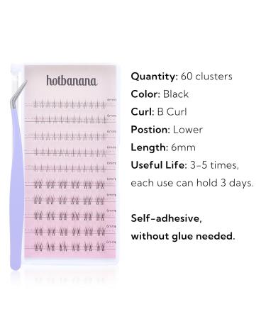 HOTBANANA Self Adhesive Lash Clusters Kit - 60 Pcs D Curl Wispy Individual False Eyelashes for DIY Extensions - Fluffy Reusable Natural Look - 2 Styles 10-16mm SET-D - Buy Online on GoSupps.com
