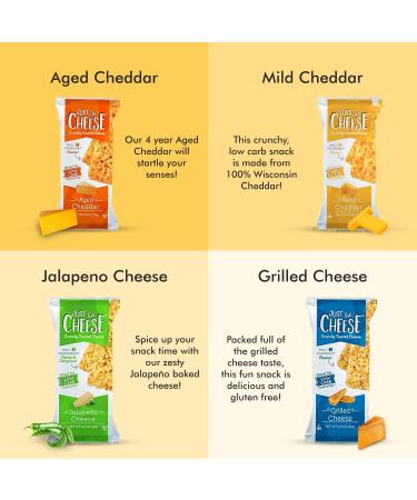 Just the Cheese Bars Variety Pack - Low Carb Snack, High Protein, Gluten Free, Keto Cheese Crisps, 0.8 oz (Pack of 12) - Buy Online on GoSupps.com