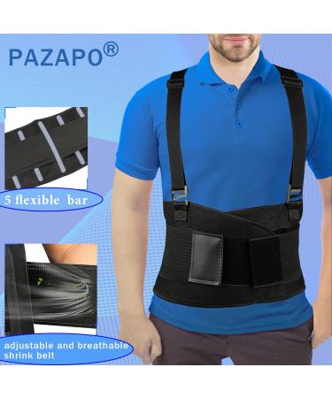 Pazapo Back Brace XL/XXL - Lower Lumbar Support for Heavy Lifting - Adjustable Back Belt for Workout & Pain Relief - Buy Online on GoSupps.com