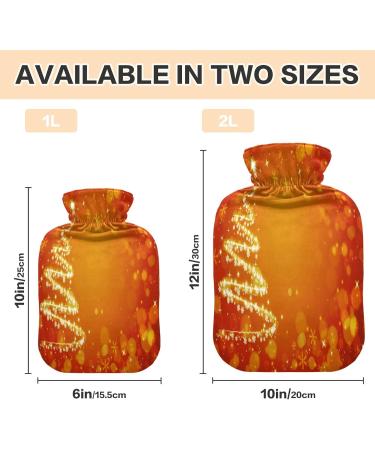 Shop KCLDECI 2L Hot Water Bottle with Christmas Tree Cover Glossy Hot Water Bag for Foot Warmer Pain Relief & Heat Therapy - Buy Online on GoSupps.com