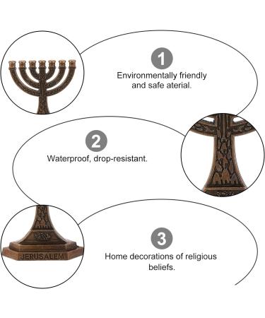 Artibetter 6 Pcs Seven Hole Candlestick Decoration Tapered Candlestick Holders Holy Cups Branch Candle Centerpiece Chanukah Conical Zinc Alloy Die-casting Electroplated Ancient Tin Jerusalem - Buy Online on GoSupps.com