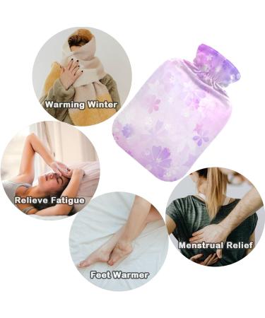 NAANLE Purple Cherry Blossom Hot Water Bottle - 1L Transparent Heat Bottle for Menstrual Cramps Pain Relief & Therapy | International Shipping Available - Buy Online on GoSupps.com